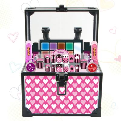 China Amazon Hot Items Real Makeup Girl Toys Kids Washable Make Up Kit Cosmetic Beauty Set Gift Eyeshadows Lipstick Base Liquid Nail Polish for sale