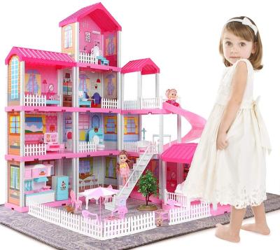 China DIY TOY Girls Gifts Pretend Play Doll Dream House Set Dollhouse Toys with Wheelchair Lift Accessible Lights and Sounds for Kids for sale