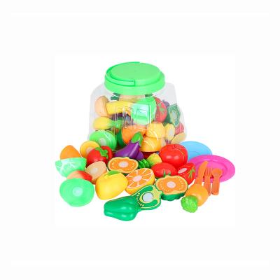 China Intelligence Toys Kitchen Food Play Set Toys Educational Vegetable Fruit Plastic Cut Toy for sale