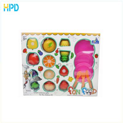 China Intelligence Toys Wholesale Funny Plastic Kids Kitchen Toys Cutting Fruit Vegetable Toys for sale