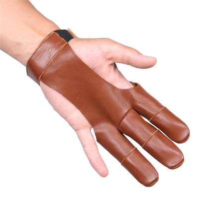 China Boshiho Hot Selling High Quality Custom Archery Protective Gloves Soft Leather Protector For Hunting Recurve Bow Hunting Finger Guard for sale