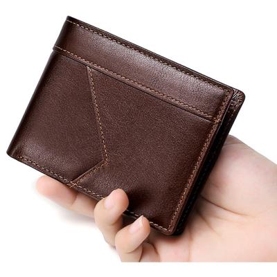 China Boshiho Logo Leather Wallets Luxury Leather Wallet Custom Private Label Anti-theft Men's Leather Wallet for sale