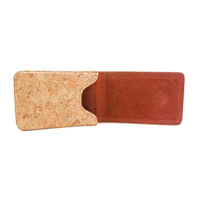 China 100% 2021 Customized Stand Cork Leather Name Card Case Box Bank Card Cases Eco-Friendly Business Card Holder For Women Men for sale