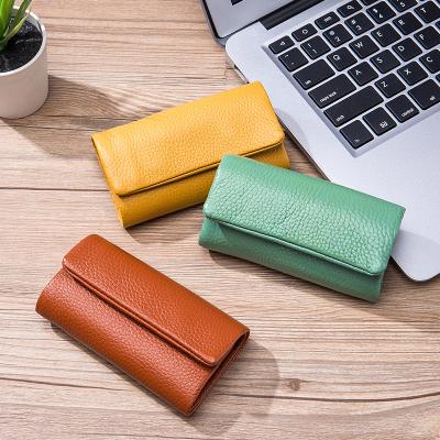 China Minimalist Leather Women Wallets Key Chain Key Holder Case Holder Ring With 6 Hooks Snap Closure for sale