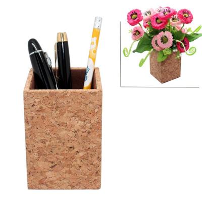 China Special Wooden Cork Pen Stand Boshiho Desk Organizer Pen Stand With Logo for sale