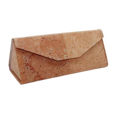 China Hot Selling Boshiho Vintage Style Leather Folding Cork Glasses Case Cork Glasses Case for sale