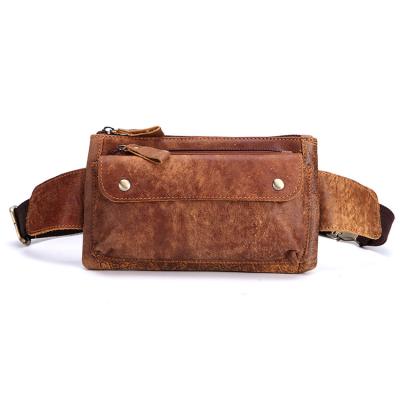 China High Quality Water Proof Multifunctional Fanny Pack Luxury Men's Vintage Genuine Leather Waist Bag for sale