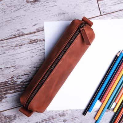 China Leather Pen Pencil Pouch Custom Leather Fashion Pen Pouch for sale