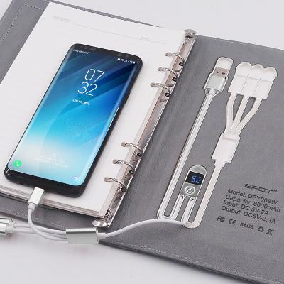 China Boshiho TRS Gifts A5 Lamp Magnetic Business Charging Notebook with 8000mAh Power Bank and Wireless Charger Lamp Notebook for sale