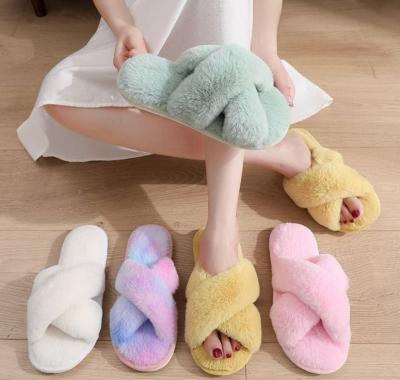 China High Quality Girl Ladies Mink Sliders Indoor Fur Slipper Women Mink Fur Slippers Custom Logo 2021 Fashion Trend for sale