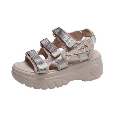 China Thick bottom buckle Lefu flat casual fashion summer new fashion trend women's sandals high shoes 2021 flat bottom women's sandals for sale