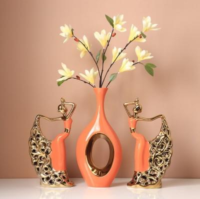 China Modern Hot Selling Tall White Ceramic Home Decorations Vase European Set Nordic Interior Other Decor Home Accessories Luxury Modern for sale