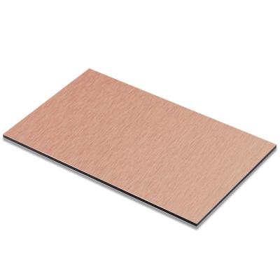 China Free Sample Lightweight OEM Brushed Gold PVDF ACP Alucobond Aluminum Composite Panel 6 Cm Price In Dubai for sale