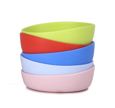 China Modern Eco-friendly Colorful Silicone Feeding Bowls Baby Place Mat Dish Dish Silicone Bowl Suction Cup for sale