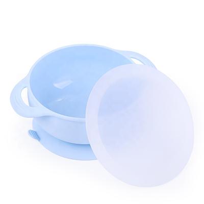 China Minimalist Amazon Hit Dinner Dish Non-Toxic Travel With Lid Suction Soft Silicone Baby Bowl for sale