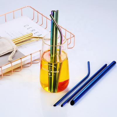 China Amazon Hot Selling Custom Viable Custom Wine Accessories Colorful Reusable Metal Stainless Steel Straws for sale