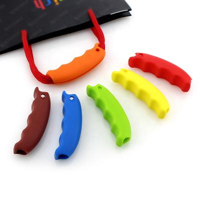 China For Carrying Bags Wholesale Promotion Colors Durable Reusable Silicone Shopping Bag Carrier Grocery Holder Handle for sale