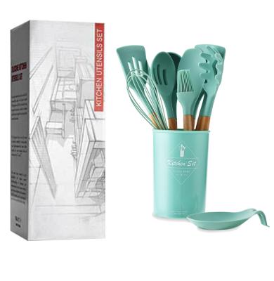 China High Clean Cookware Easy Durable Wholesale Viable Turner Silicone Kitchen Utensil Set for sale