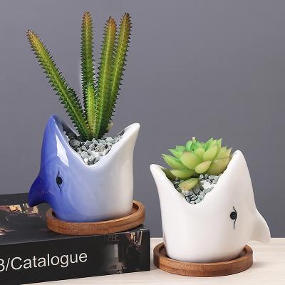 China Personality Minimalist Cute Ornament Cartoon Cactus Decor Ceramic Flower Pot for sale