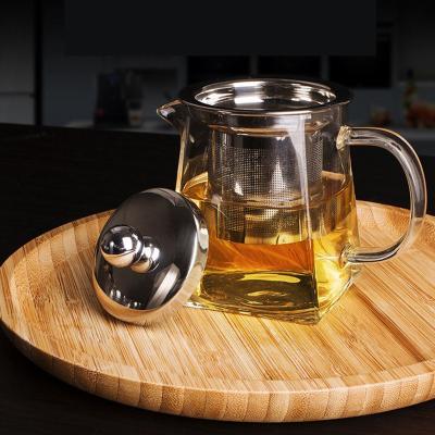 China Sustainable New Design Square Shape Hard Heat Resistant Type Glass Teapot With Handle for sale