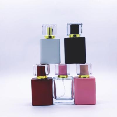 China Wholesale hot product design black empty refillable personal care glass bottle new 50ml perfume glass bottle for sale