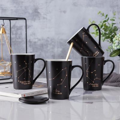 China Sustainable Factory Direct Horoscope Coffee Milk Cups Birthday Gift Ceramic Mug Customized Logo with box for sale