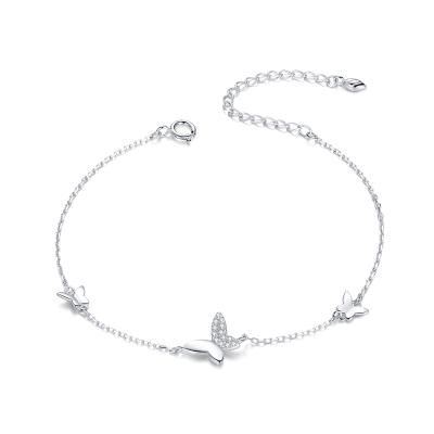 China New Design Nickel Free Butterfly Flying Bracelet S925 Sterling Silver Female Insect Zircon Fashion Bracelet for sale