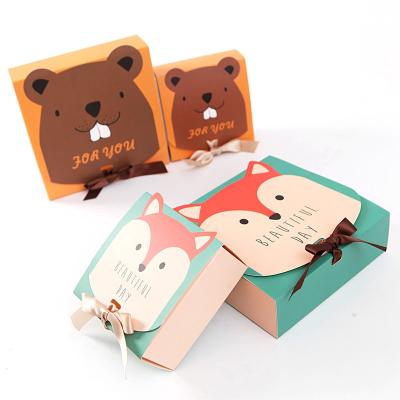 China Recyclable Custom Cartoon Animals Design Gift Candy Packing Box For Kids for sale