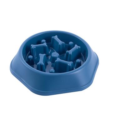 China Sustainable Plastic Dog Pet Non-Slip Bowl Slow Dog Food Bowl With Non-Slip Silicone Mat for sale