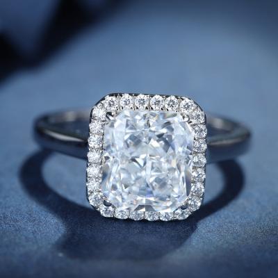 China CLASSIC 3ct Heater Cut Diamond Pure White 925 Sterling Silver Engagement Ring For Women With Cheap Price for sale