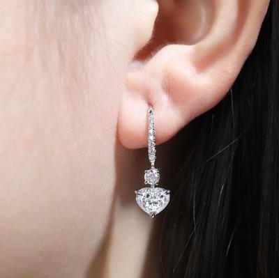 China 100% Handmade Heart Shaped Solid Silver Candy To Earrings ANSTER Bijouterie S925 Silver Jewelry Dangle Hearts Earrings For Girl for sale