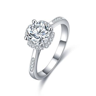 China CLASSIC Rings Charm Supplier S925 Gold Plated Non To Tarnish Silver Moissanite Diamond Rings With Adjustable Size for sale