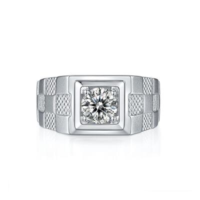 China Wholesale CLASSIC Moissanite Grade 0.3/0.5/1ct/2ct/3ct 925 Sterling Silver Moissanite Diamond Wedding Band For Mens Boys for sale