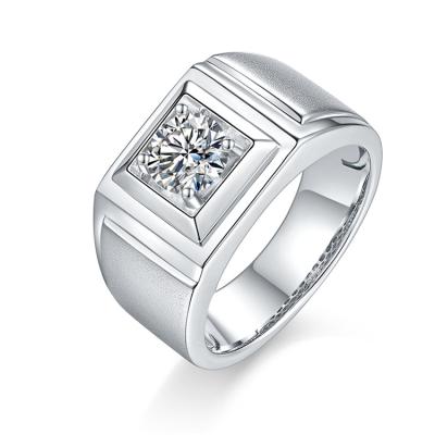 China Hot Sale Online CLASSIC 1ct Custom Made - 5ct S925 Silver Men's Diamond Moissanite Eternity Engagement Ring for sale