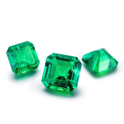 China Fire RTS Color Play or Sample Asscher Cut 4mm 5mm 6mm 7mm 8mm 9mm Hydrothermal Loose 10mm Lab Grown Green for sale