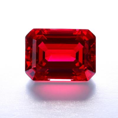 China Wholesale Ruby With Low Price Ruby Stone Lab Developed Red Color Or Emerald-Cut Fashion Jewelry Set Of Fire for sale