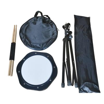 China Real Drum High Grade Custom Large Capacity Metal Drum +PP Foldable Plastic Mute Pad Kit With Stand And Bag for sale