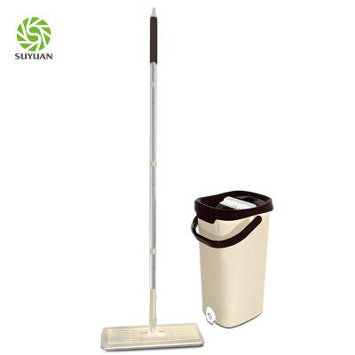 China Sustainable Cleaning Flat Broom Household Cleaning Tools Microfiber Floor Dust Mop With Bucket for sale