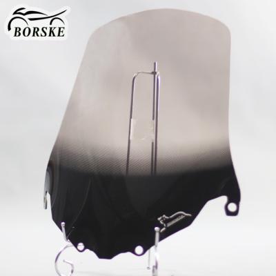 China Black PMMA Tea Windshield Motorcycle Scooter Wind Deflector For Peugeot CityStar 125 200 for sale