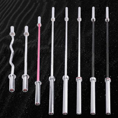 China Universal Different Bearing Chrome Plated Barbell Weightlifting Bar Chrome 2.2m for sale