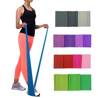 China Portable Custom Color Yoga Exercise Stretch Band Elastic Pilates for sale