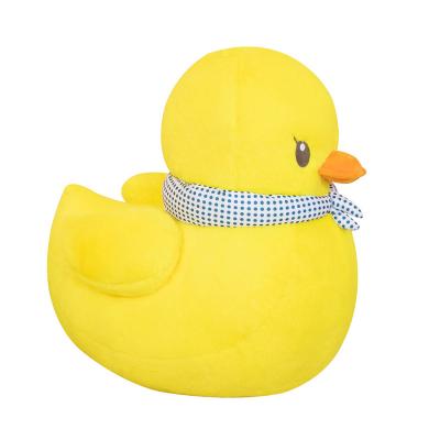 China Yellow Giant Baby Wind Plush Toy Donald Duck Stuffed Teether Rubber Animal Plush Bathtub Sports Rattle Toy for sale