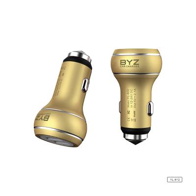 China 2021 Hot Selling Fast Charging 2021 Hot Selling Aluminum Alloy 2 Port USB Car Charger For All Types Mobile Phone for sale