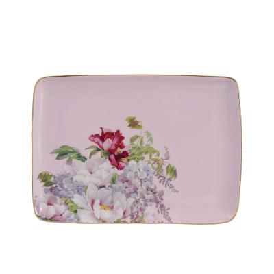 China Hot Stocked Floral Rectangular Dish 14