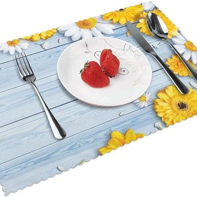 China Custom Paper Place Mats With Yellow And Blue Halloween Dining Table 12 x 18 Inch Place Mats for sale