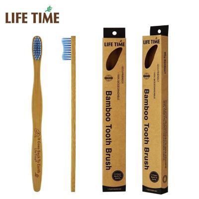 China Other Flat Wider Shape Customize Biodegradable Bamboo Toothbrush Wholesale for sale