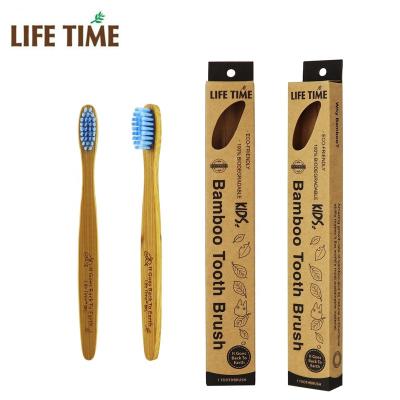 China Custom Wholesale Soft Wooden Bristle Kids Charcoal Toothbrush Drunk Bristle Logo Bamboo Toothbrush for sale