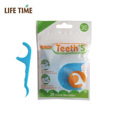 China Plastic Toothpicks Wholesale Plastic White Dental Floss 30pcs Toothpicks for sale