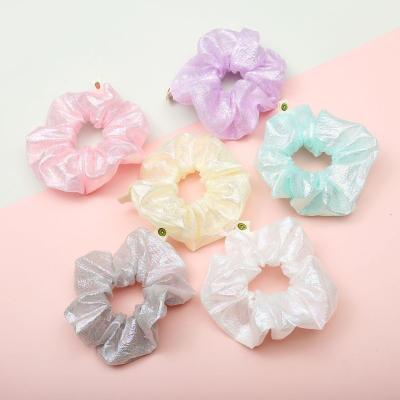 China Decorate New Candy Color Scrunchies Cute Girl Satin Ponytail Scrunchies Holder Hair Band For Girls for sale