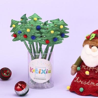 China 100% Eco-friendly Creative Christmas Stationery Pen Glass Wire Christmas Tree Signature Pens for sale